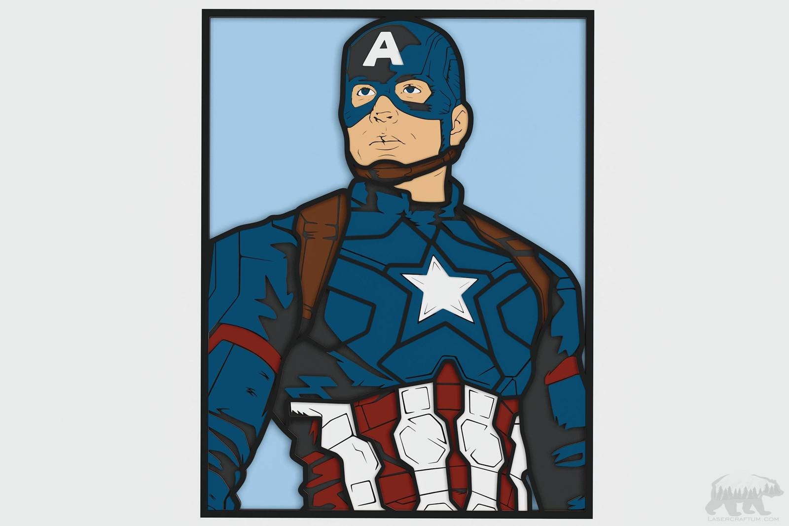 Captain America v2 Layered Design for cutting