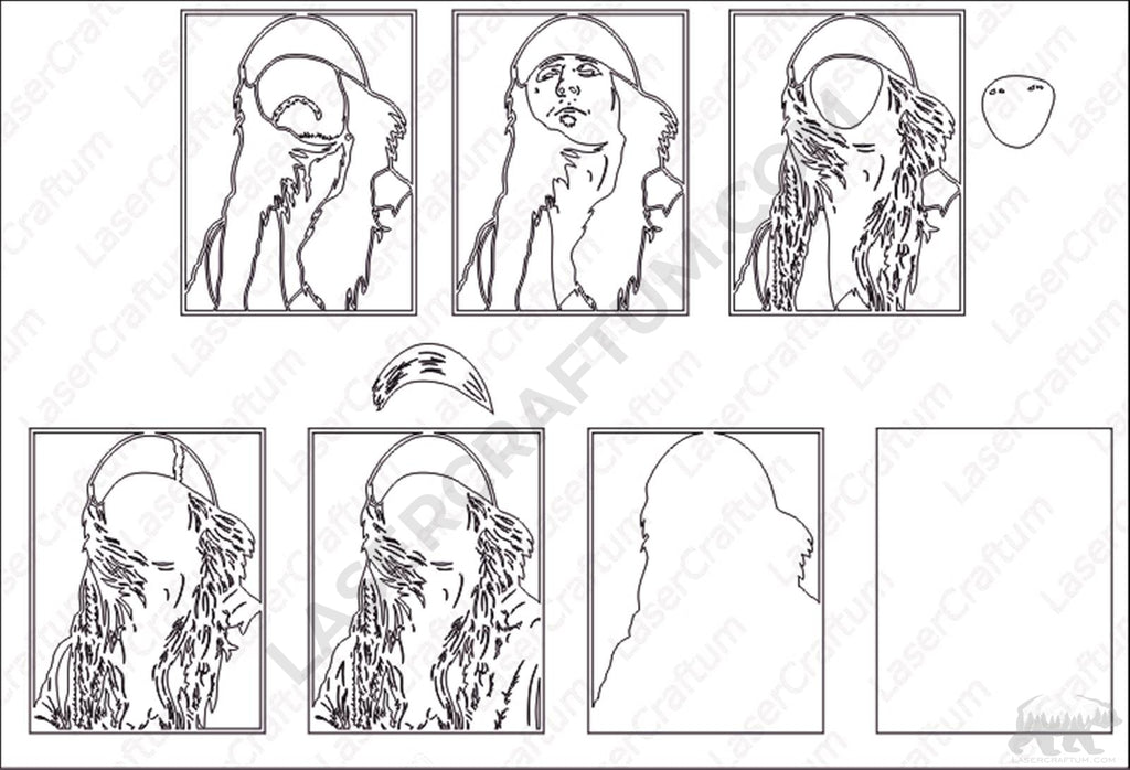 Captain Jack Sparrow Layered Design for cutting LaserCraftum