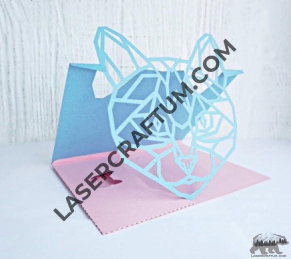 Cat envelope template for paper cutting - LaserCraftum