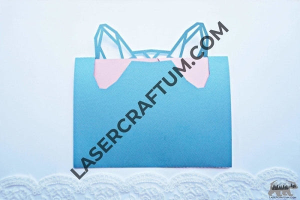 Cat envelope template for paper cutting - LaserCraftum