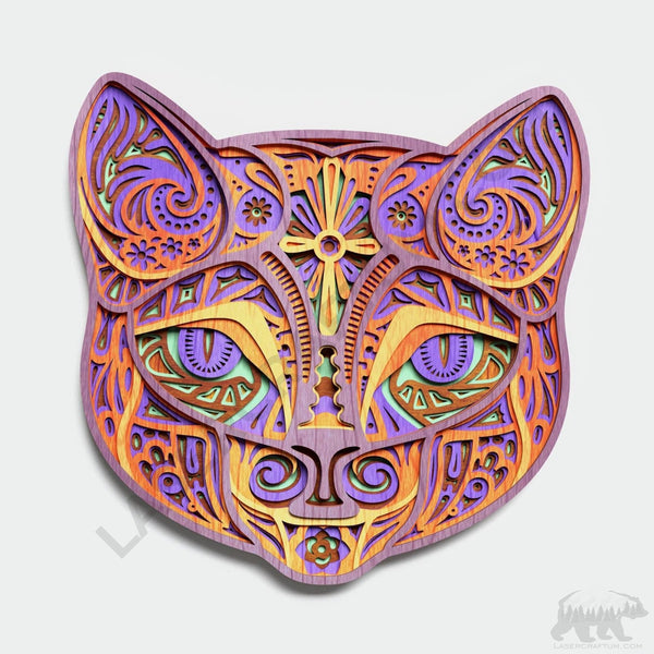 Cat Head Layered Design for cutting