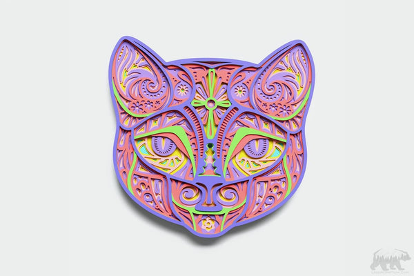 Cat Head Layered Design for cutting