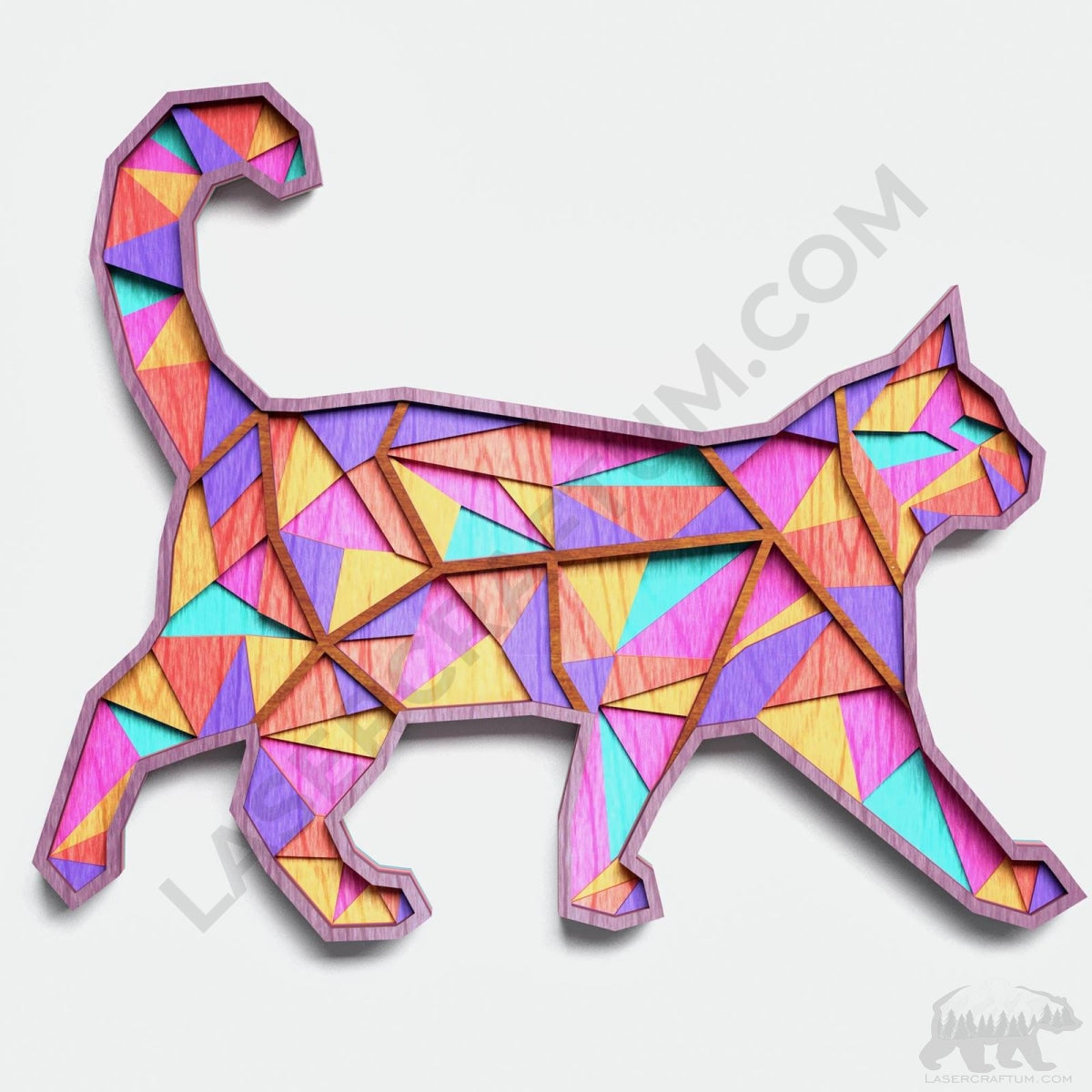 置物 GEOMETRIC CAT-LIMITED EDITION HAUCOZE Angular Cat Sculpture Statue Geometric Figurine