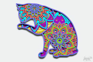 Cat Multilayer Mandala Design for cutting
