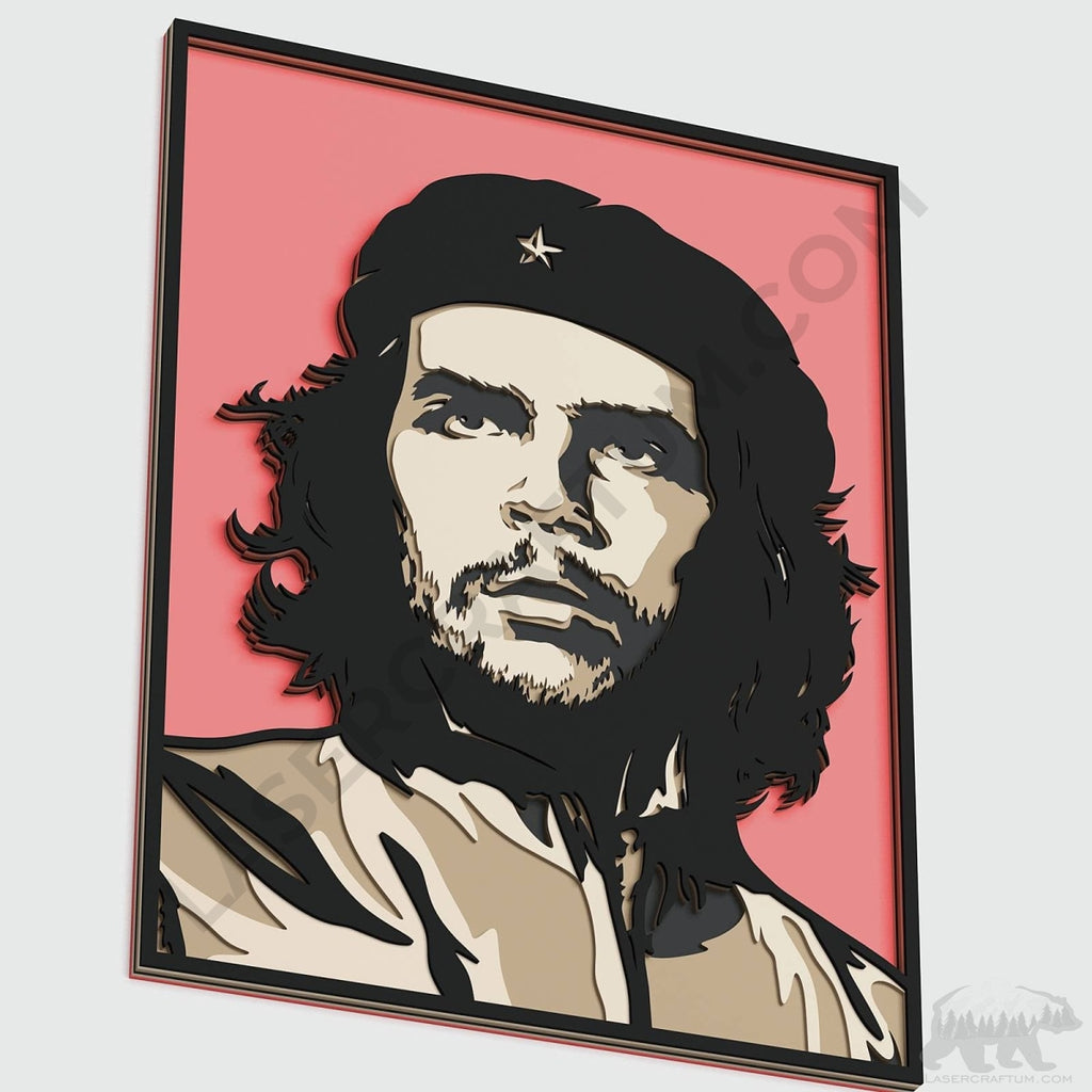 Che Guevara Layered Design for cutting - LaserCraftum