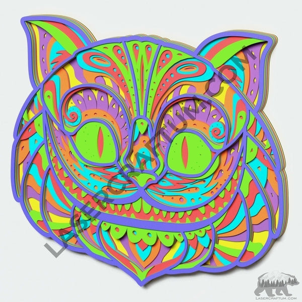 Cheshire Cat Multilayer Design for cutting - LaserCraftum