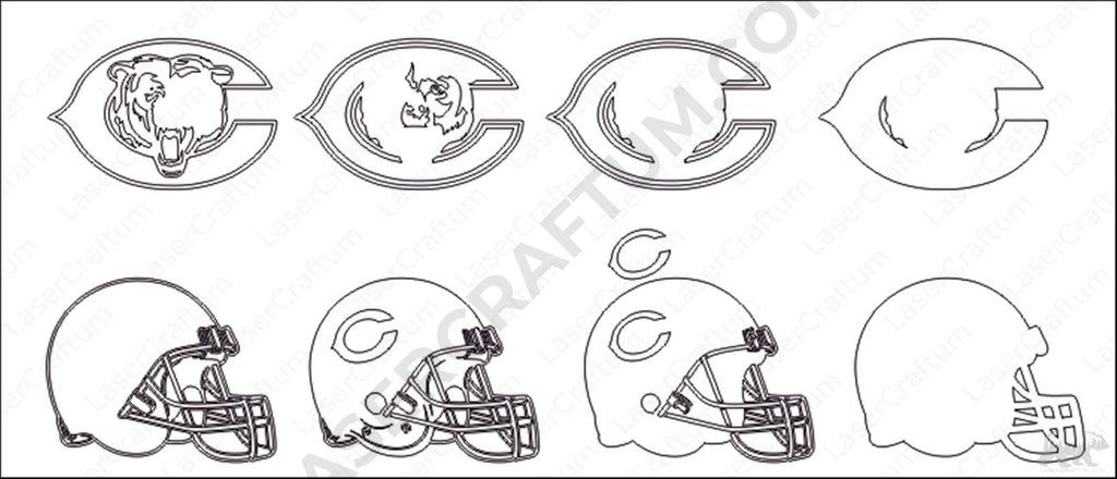 Chicago Bears Layered Design for cutting - LaserCraftum