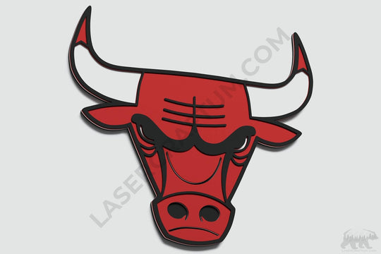 Chicago Bulls Layered Design for cutting - LaserCraftum