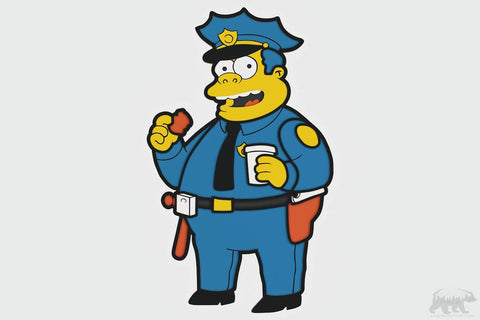 Chief Wiggum (Simpsons) Layered Design for cutting