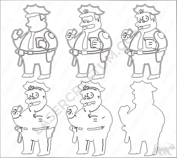 Chief Wiggum (Simpsons) Layered Design for cutting