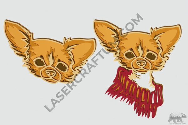 Chihuahua Layered Design for cutting - LaserCraftum