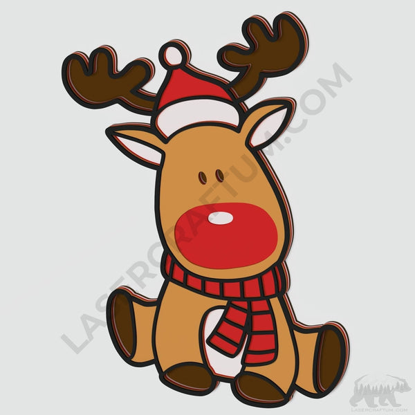 Christmas Deer Layered Design for cutting