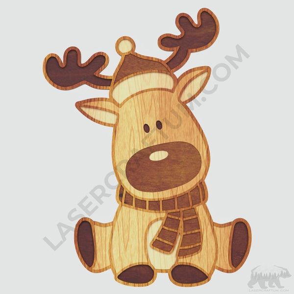 Christmas Deer Layered Design for cutting