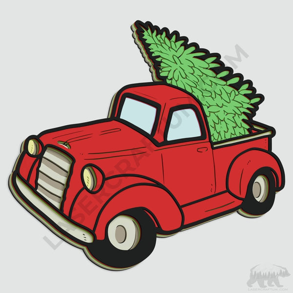 Christmas Truck Layered Design for cutting