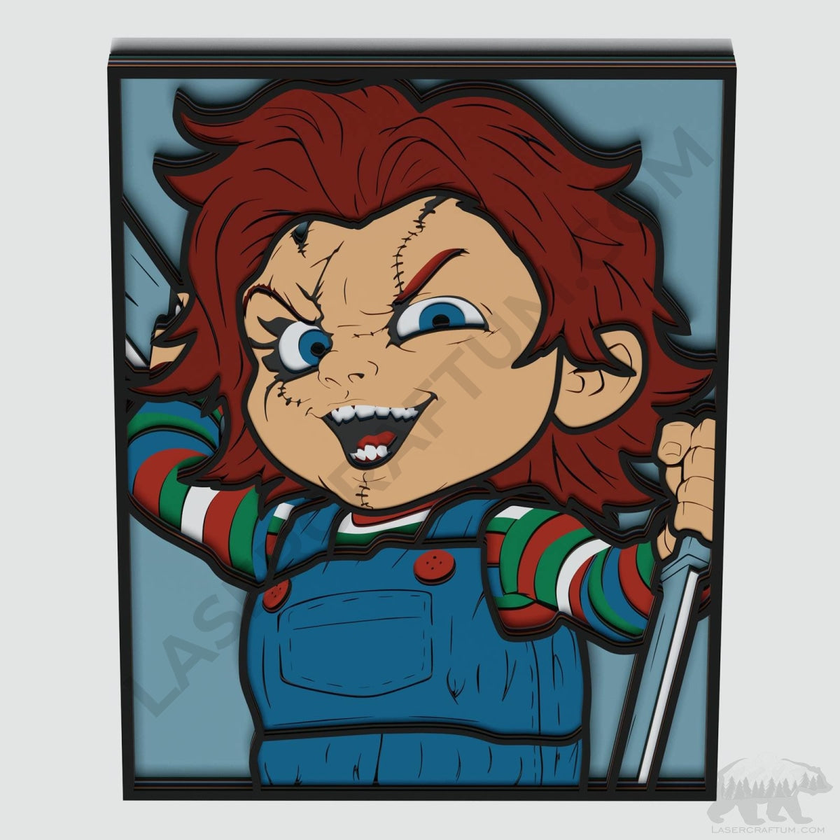 Chucky Layered Design for cutting - LaserCraftum