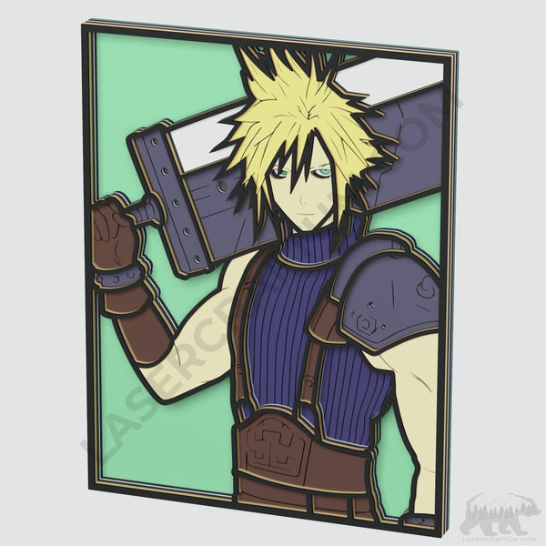 Cloud Strife Layered Design for cutting