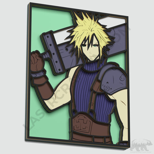 Cloud Strife Layered Design for cutting