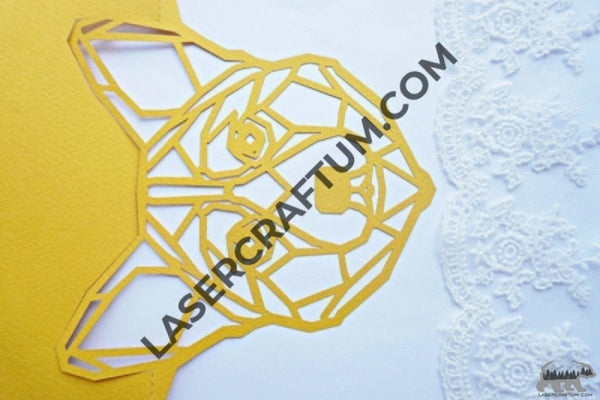 Corgi Dog envelope template for paper cutting - LaserCraftum