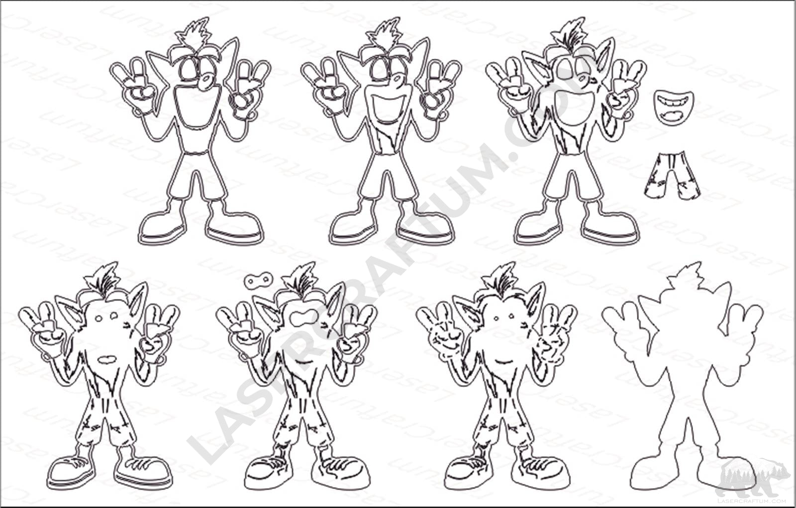 crash bandicoot coloring pages