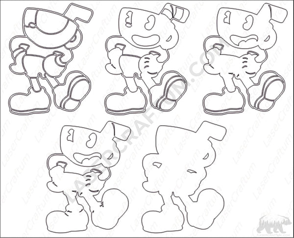 Cuphead Layered Design for cutting