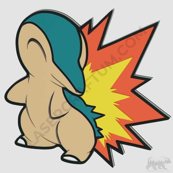 Cyndaquil Pokemon Layered Design for cutting