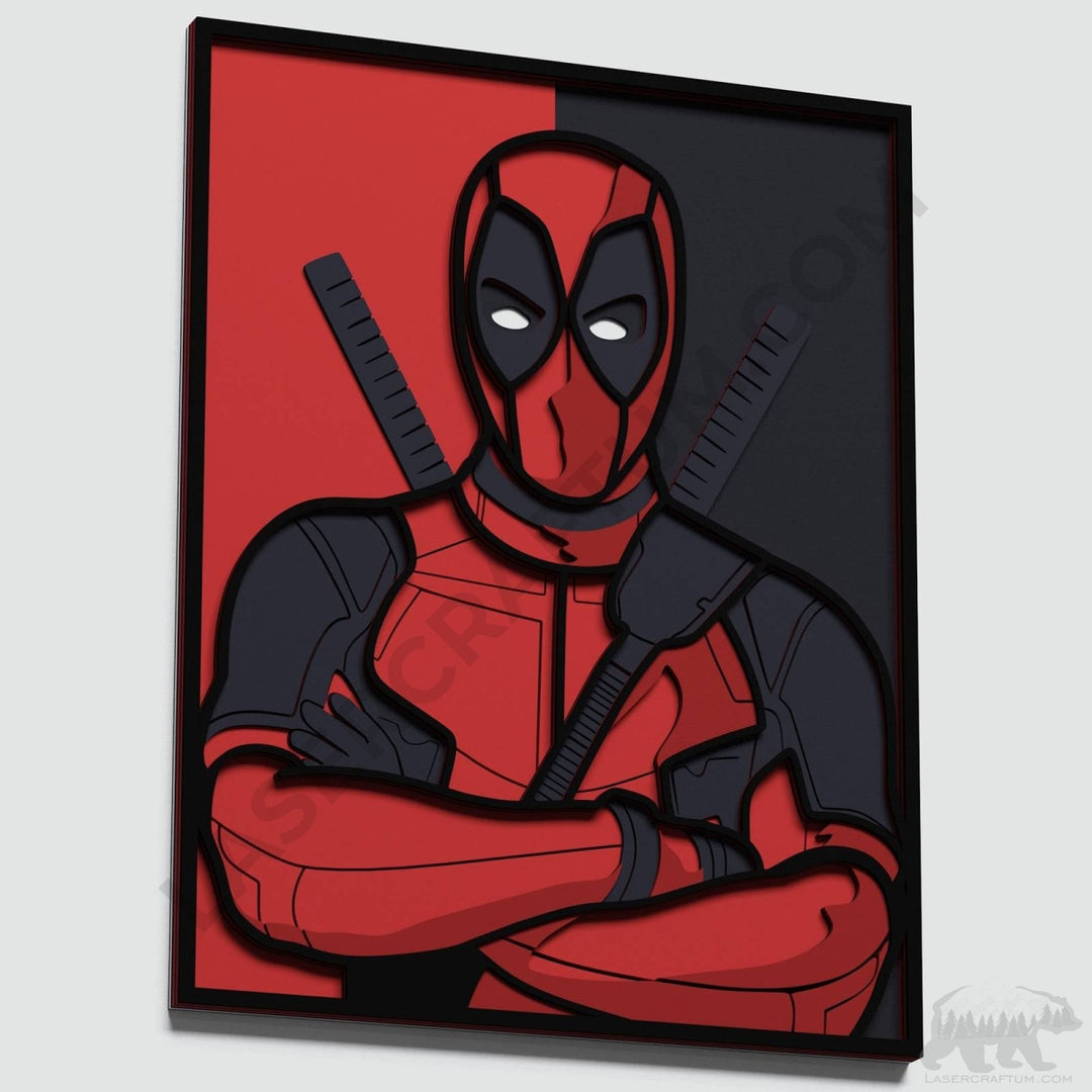 Deadpool Layered Design for cutting - LaserCraftum