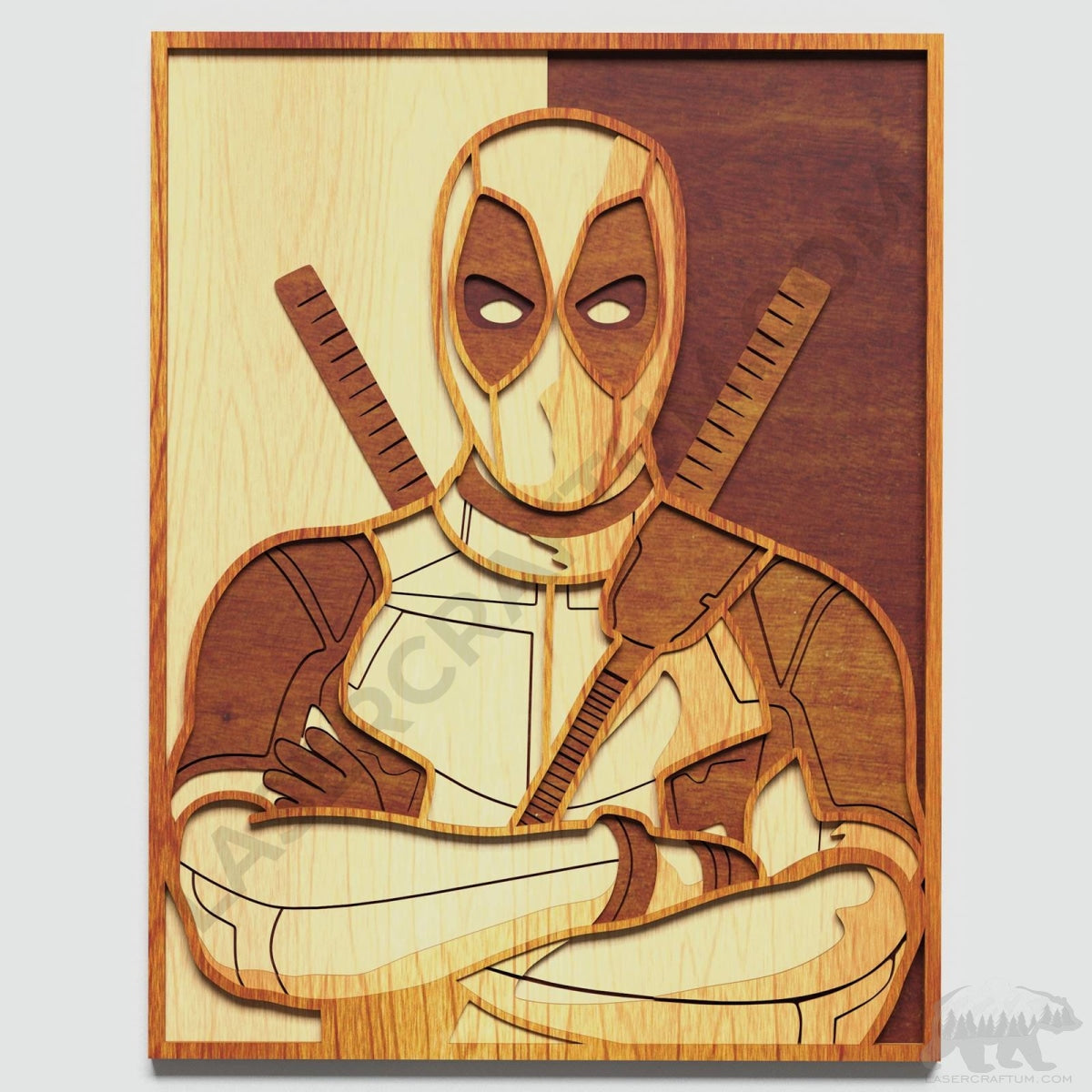 Deadpool Linocut Deadpool Layered Design for cutting - LaserCraftum