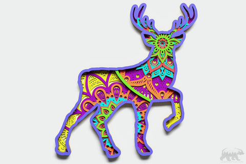 Deer Multilayer Mandala Design for cutting