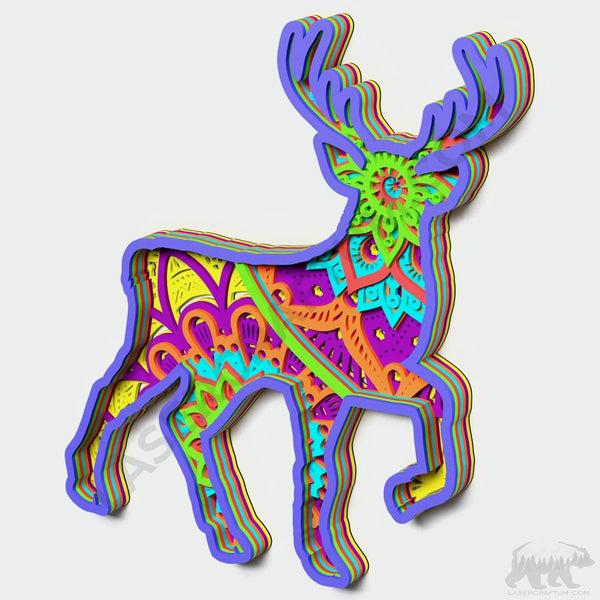 Deer Multilayer Mandala Design for cutting
