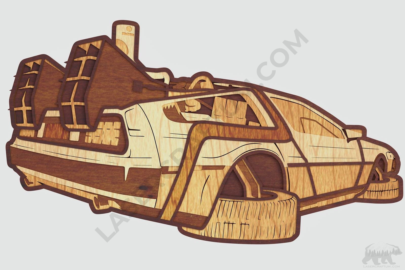 DeLorean Layered Design for cutting - LaserCraftum
