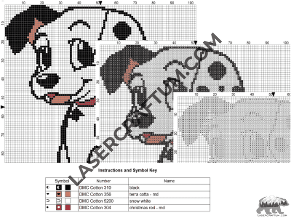 Dolmatian Cross Stitch PDF Pattern - LaserCraftum