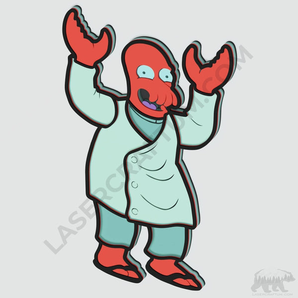 Dr. Zoidberg Layered Design for cutting