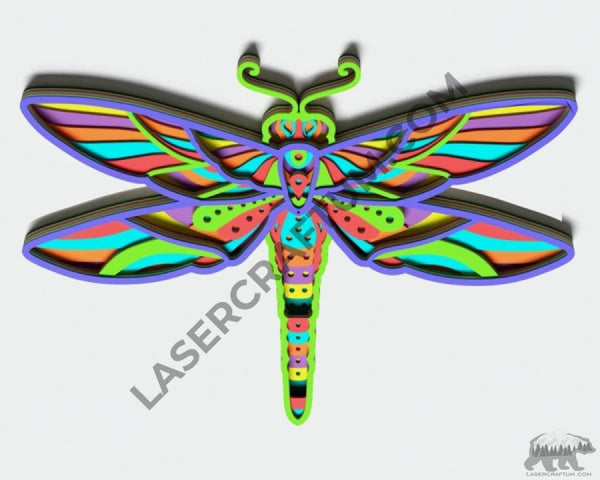 Dragonfly Multilayer Design for cutting - LaserCraftum