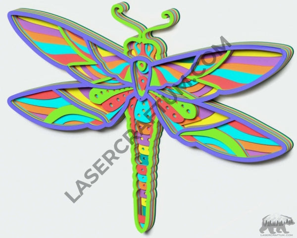 Dragonfly Multilayer Design for cutting - LaserCraftum