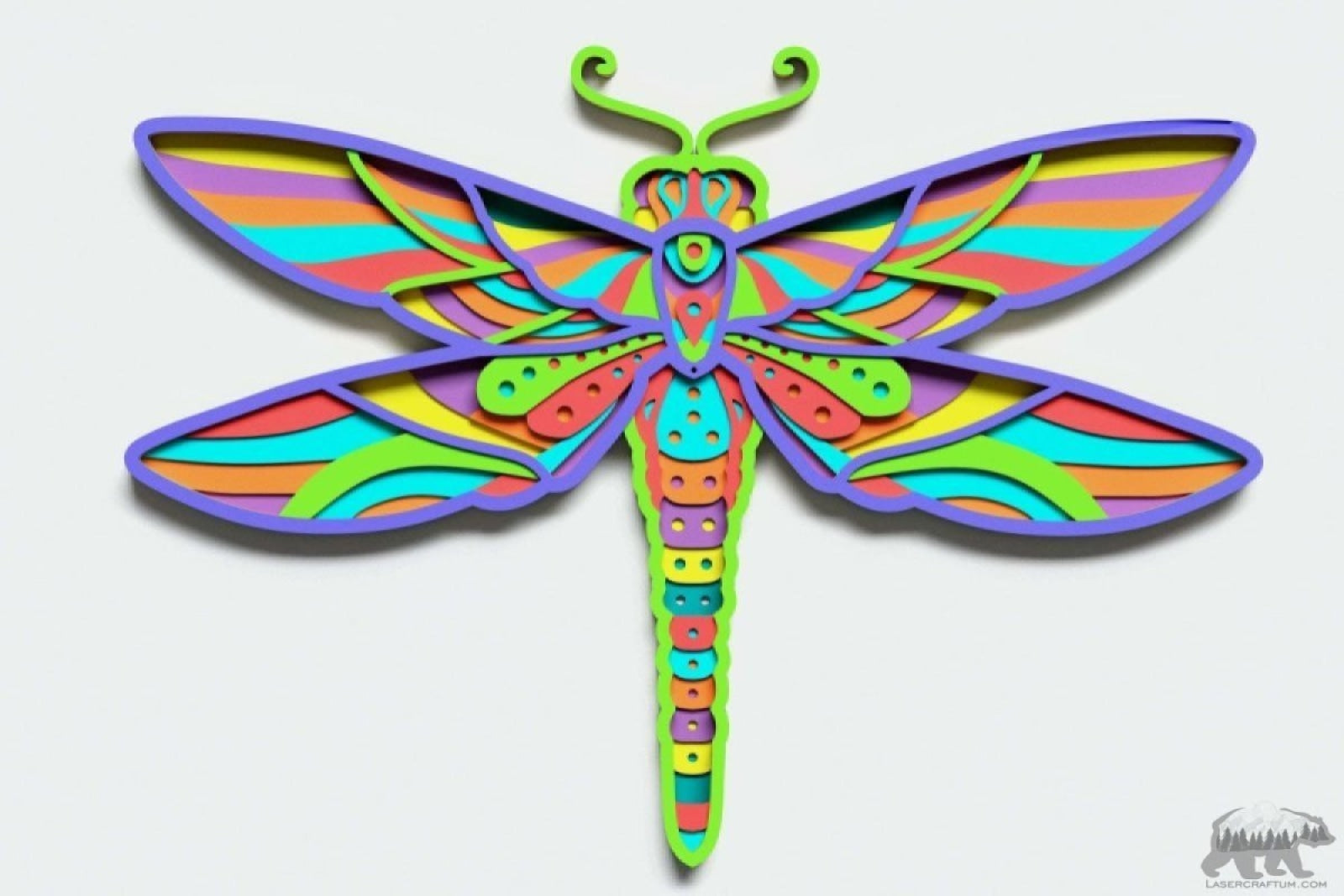 Dragonfly Multilayer Design for cutting - LaserCraftum