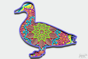 Duck  Multilayer Mandala Design for cutting