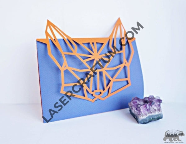 Fox envelope template for paper cutting - LaserCraftum