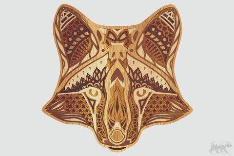 Fox Head Layered Design for cutting