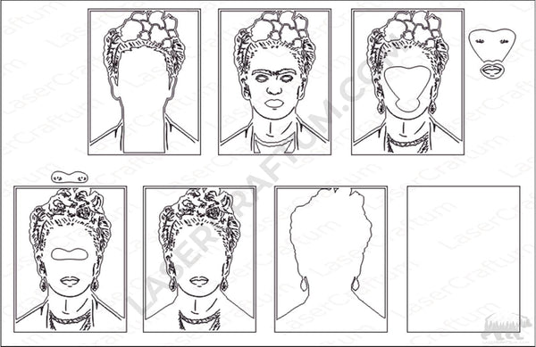 Frida Kahlo v2 Layered Design for cutting
