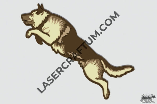 German Shepherd Layered Design for cutting - LaserCraftum