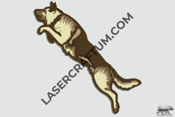 German Shepherd Layered Design for cutting - LaserCraftum
