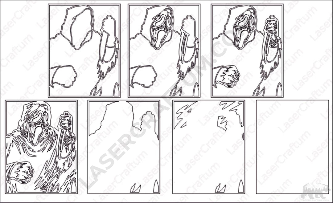 Ghostface Layered Design for cutting - LaserCraftum