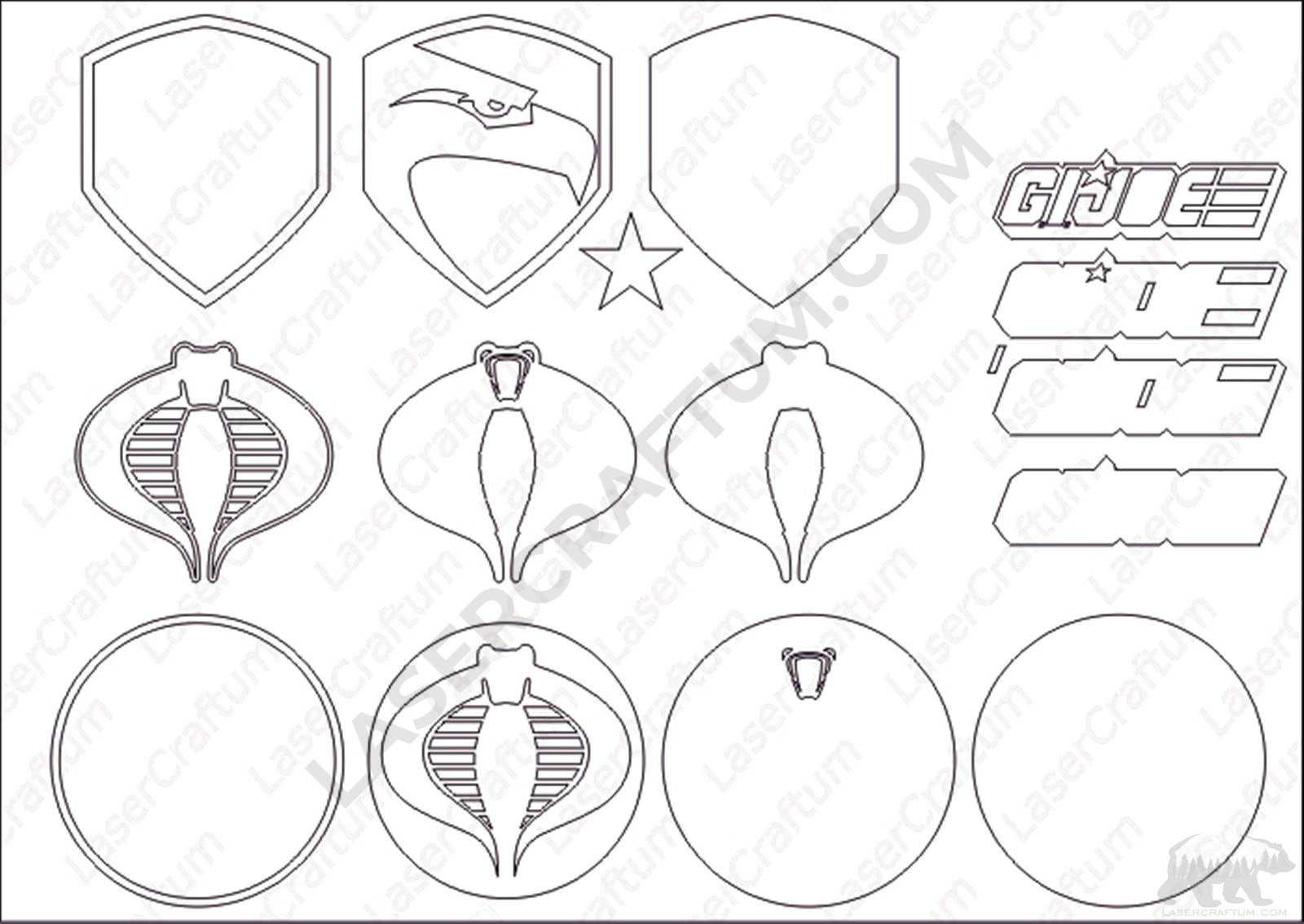 GI Joe Logos Layered Designs for cutting - LaserCraftum