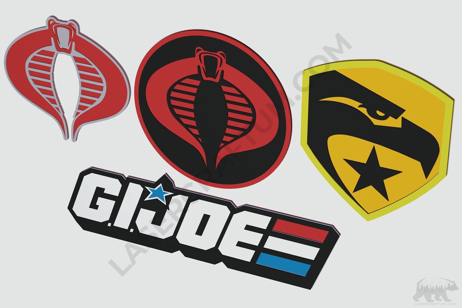 GI Joe Logos Layered Designs for cutting - LaserCraftum