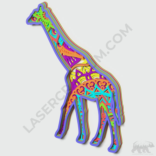 Giraffe Multilayer Mandala Design for cutting