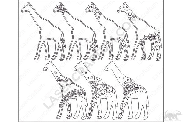 Giraffe Multilayer Mandala Design for cutting