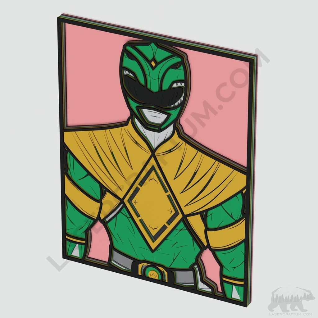 Green Power Ranger Layered Design for cutting - LaserCraftum