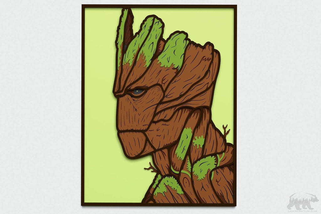 Groot Layered Design for cutting - LaserCraftum