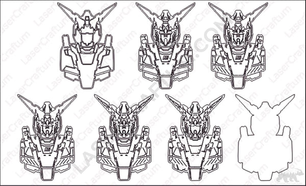 Gundam RX-0 Unicorn Layered Design for cutting