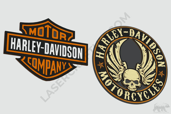 Harley Davidson Logo Layered Design for cutting